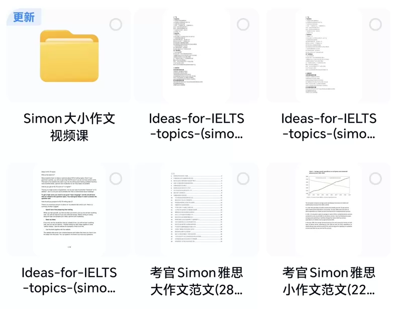 雅思simon考官全套资料学术类simon写作范文视频课程写作观点库