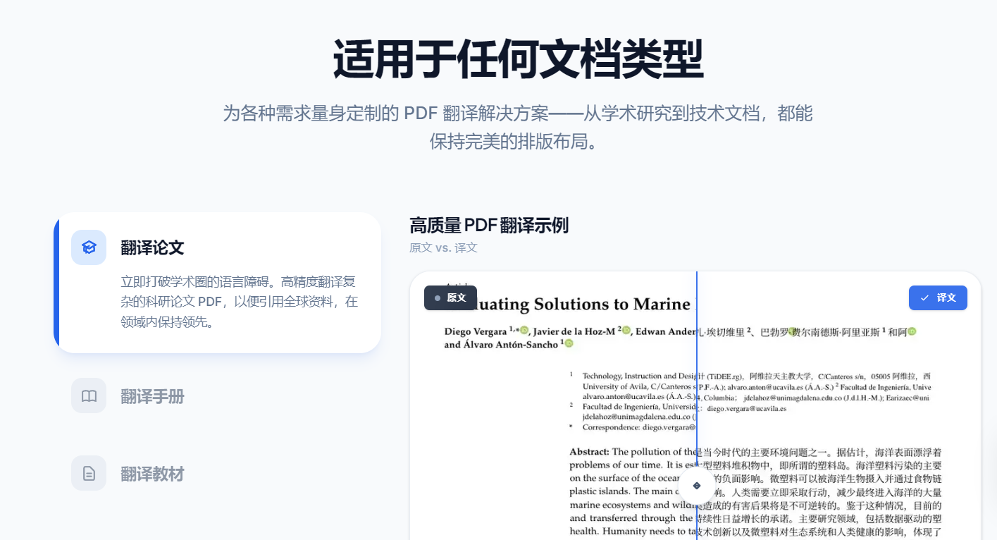 100+多种语言随便翻译，在线PDF翻译文档，支持原格式排版保留！免费不限制次数，太良心了 Pdftranslator